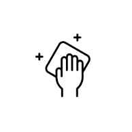 Hand wiping a surface